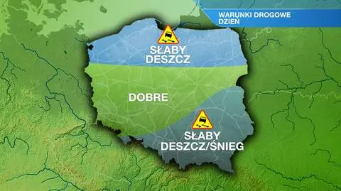 Warunki drogowe w dużej części kraju będą kiepskie 