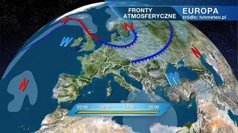 Fronty i niże atmosferyczne nad Europą