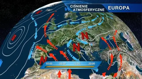 Układ ciśnień nad Europą