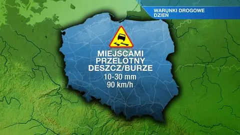 Pogoda wymusi ostrożność na drogach. Zagrzmi i popada