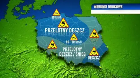 Śliskie drogi w całym kraju
