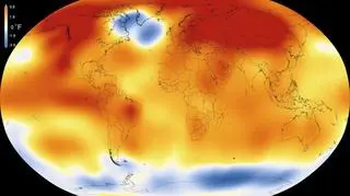 Odchylenie od średniej temperatury na świecie w lutym 2016 roku