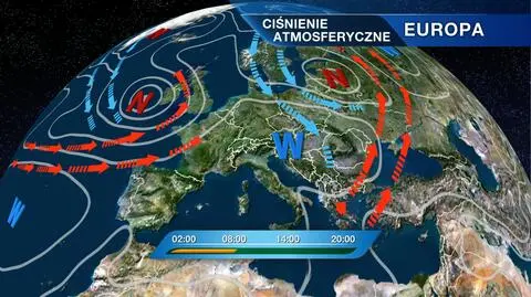 Układ ciśnienia nad Europą