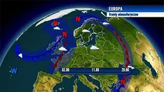 Układ frontów nad Europą