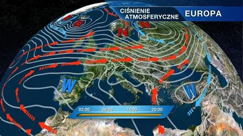 Układ ciśnienia nad Europą