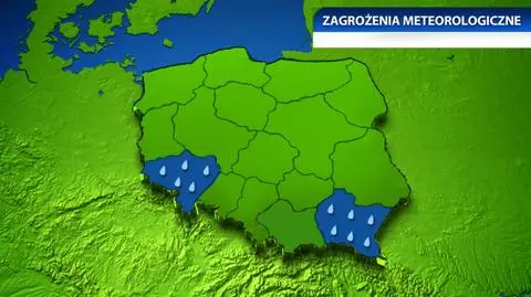 Dwa województwa w deszczu