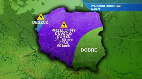 Deszcz i burze utrudnią jazdę w wielu regionach