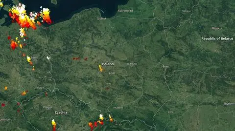 Lokalizacja burz o godzinie 40.40