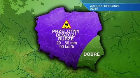 Uważaj na drodze. W burzach spadnie nawet 50 litrów deszczu
