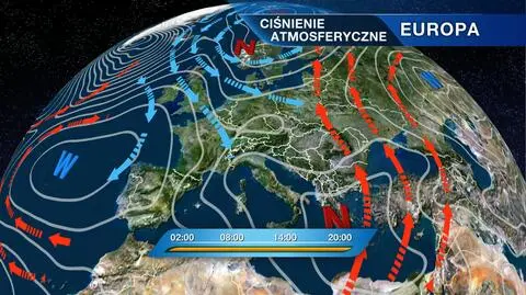 Rozkład ośrodków ciśnienia w Europie