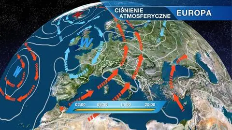 Układ ciśnienia nad Europą