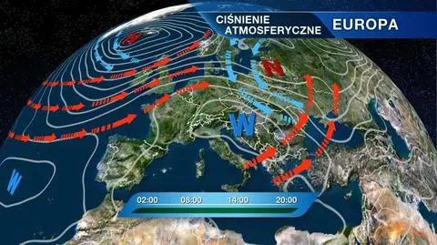 Rozkład ciśnienia nad Europą