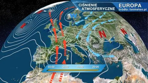 Masy powietrza i ośrodki baryczne nad Europą
