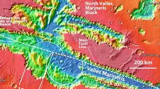 Centralny odcinek uskoku Valles Marineris