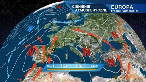 Ośrodki baryczne i masy powietrza nad Europą