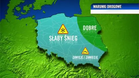 Śnieg prawie w całym kraju, wiatr na połudnu