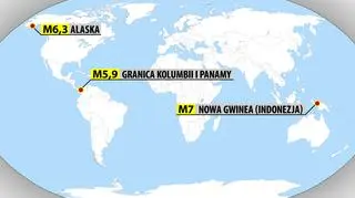 Trzęsienia ziemi w Indonezji, Panamie i na Alasce