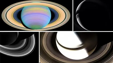 Pasiasty Saturn z systemem pierścieni wygląda zjawiskowo