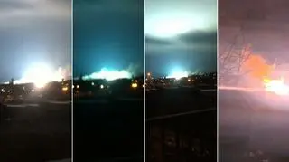 Wybuch transformatora rozświetlił nocne niebo