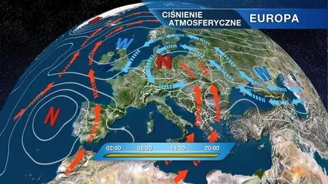 Układ ciśnienia nad Europą