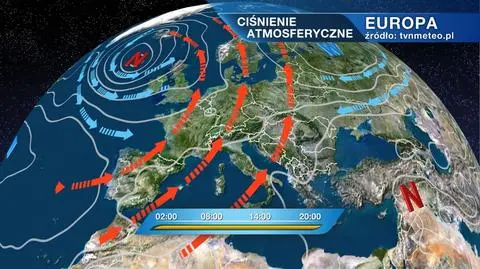 Ciśnienie atmosferyczne i ośrodki baryczne nad Europą