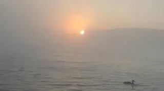 Świętokrzyskie jezioro we mgle