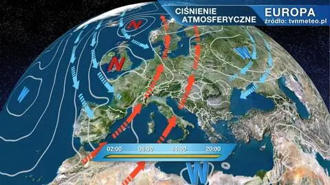 Ciśnienie atmosferyczne i ośrodki baryczne w Europie