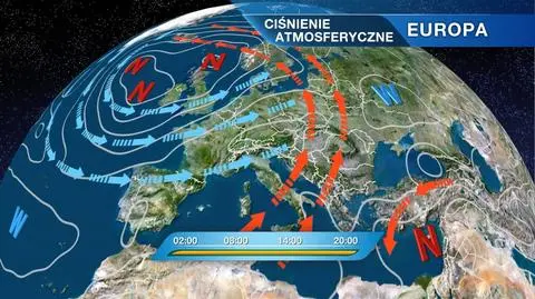 Układ ciśnienia nad Europą