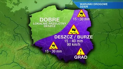 Kierowcy muszą przygotować się na deszcz i burze