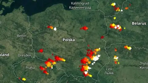 Lokalizacja burz nad Polską