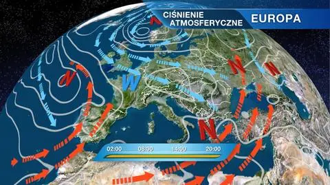 Układ ciśnienia nad Europą