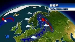 Fronty atmosferyczne w Europie i nad Polską