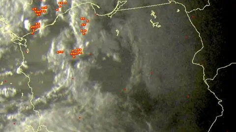 Burze nad Polską o godz. 18.55