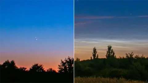 Koniunkcja Jowisza i Wenus oraz obłoki srebrzyste