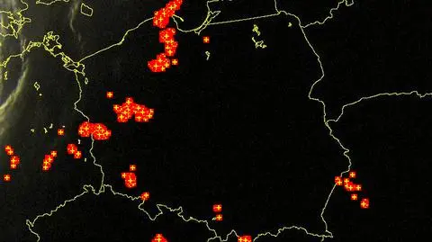 Burze w Polsce o godz. 21