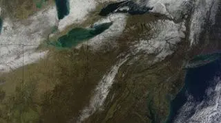 Zdjęcie śniegu w północno-wschodnich Stanach Zjednoczonych
