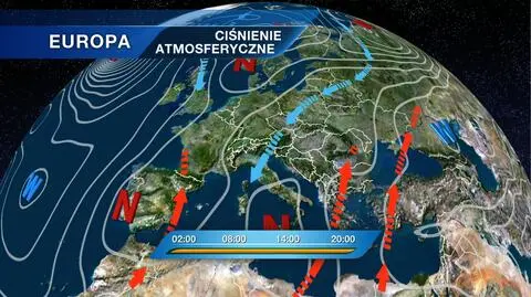 Układ ciśnienia nad Eiuropą