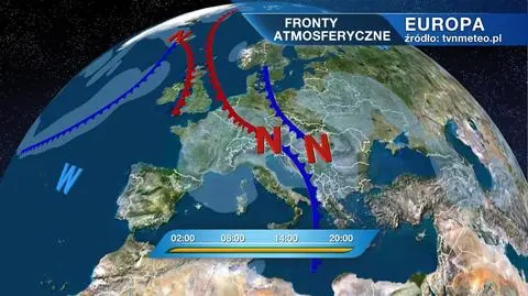 Rozkład ciśnienia atmosferycznego nad Europą