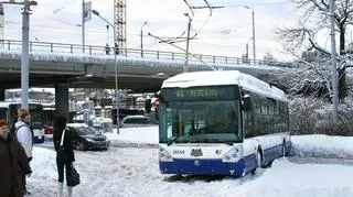 Stolica Łotwy Ryga zaśnieżona