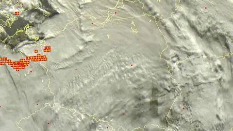 Wyładowania atmosferyczne na terenie kraju ok. godz. 13.25