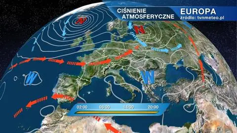 Rozkład ciśnenia atmosferycznego nad Europą