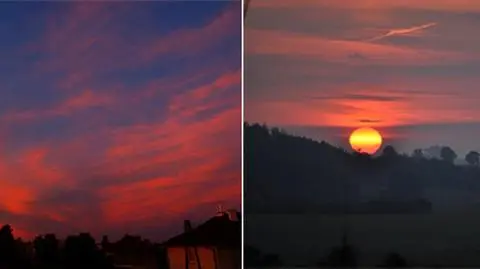 Ogniste niebo o świcie. Zdjęcia Reporterów 24