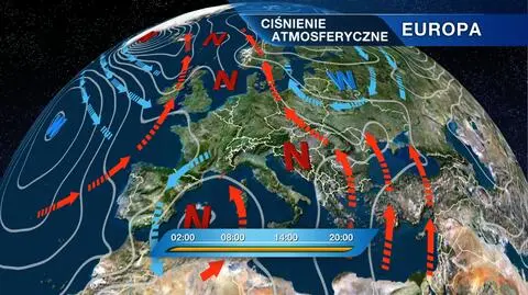 Ciśnienie atmosferyczne nad Europą 19 stycznia