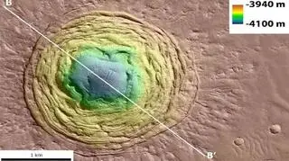 Tajemnicze zagłebienie na Marsie