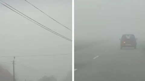 Dolny Śląsk za mgłą, która "wślizgnęła" się z Niemiec i Czech