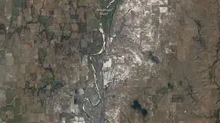 Burza śnieżna nad Oklahomą widziana z Kosmosu. Zdjęcie wykonane 15 stycznia