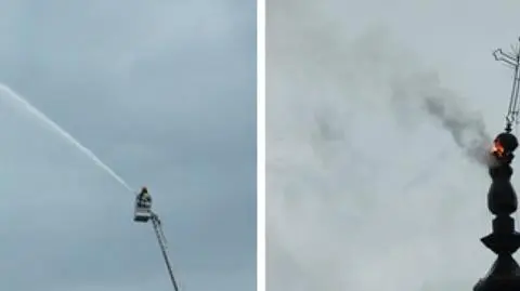 Piorun uderzył w wieżę kościoła. 500 osób ewakuowanych