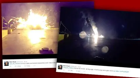 Nagranie z "lądowania" Falcon 9. Rakieta eksplodowała na barce