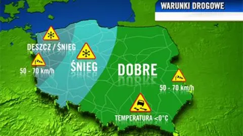 Na zachodzie śnieg, na południu mróz