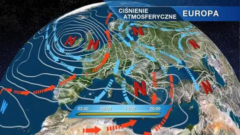 Układ ciśnienia nad Europą